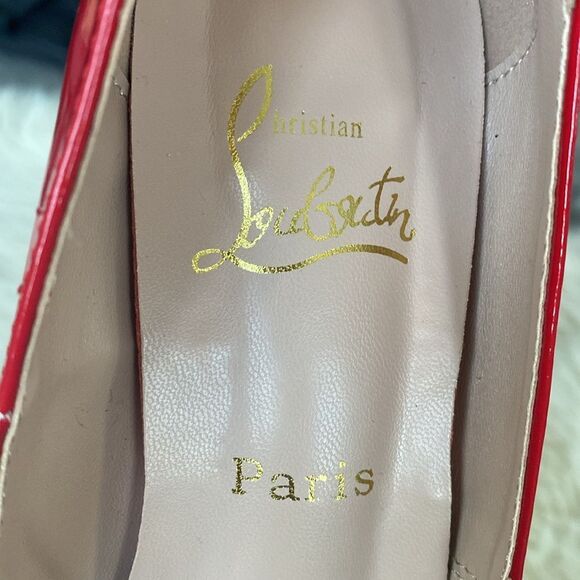 Christian Louboutin New Very Prive Red and Black Heels with Stiletto Design NWOB - Picture 5 of 16